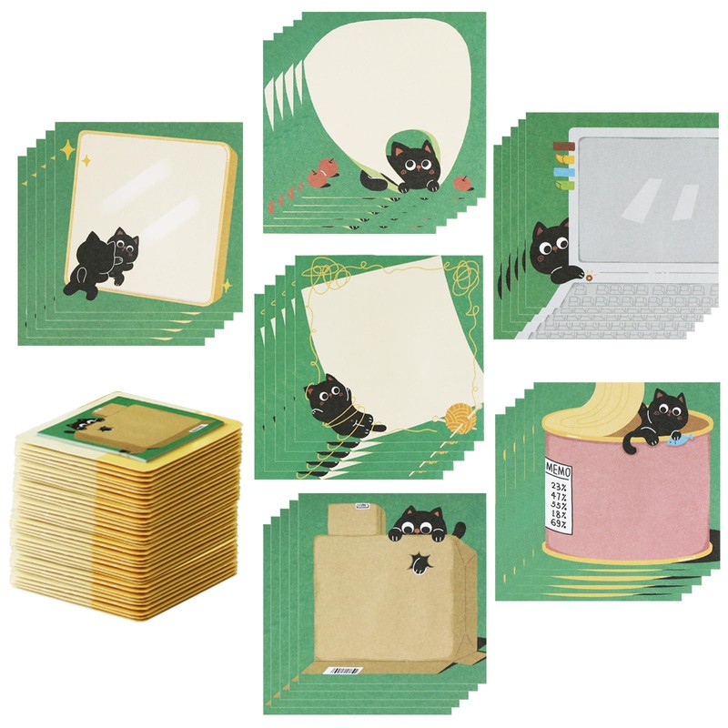 30 Pads Animal Sticky Notes, Cute Note Pads Self Adhesive