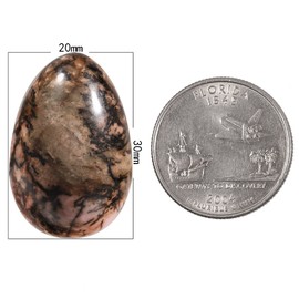 KYEYGWO 4pcs Reiki Crystal Stone Eggs Kit Polished Natural Palm Pocket Stones for Stress Removing, Rhodonite