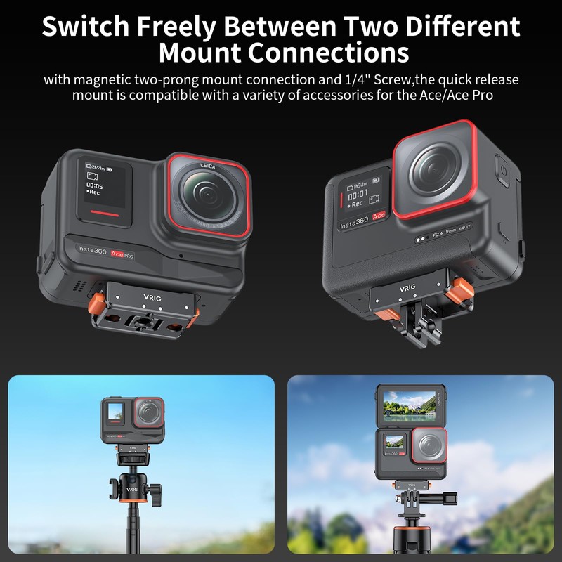 VRIG Quick Release Mount, Snap-On Magnetic 2 Prong Mount and