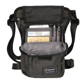 Vanlison bolsa táctica impermeable Airsoft para pierna bolsa de motocicleta panel bolsa, A-negro, Mediano