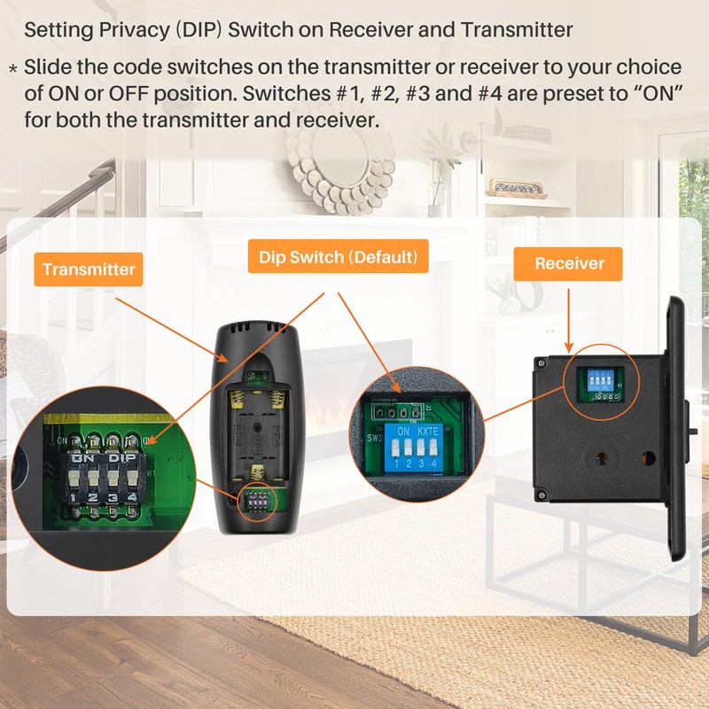 Gas Fireplace Remote Control Kit for Millivolt Valve, On/Off Fireplace