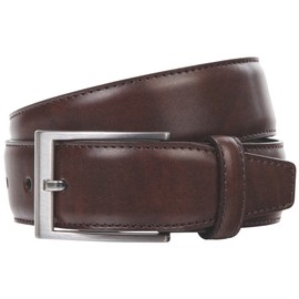 LINDENMANN Men's Leather Belt, Cowhide Belt, XL Cambered, Medium Brown, brown