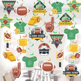24PCS Football Hanging Swirl Decorations Superbowl 2025 Ceiling Decorations Football Party Decorations for Football Game Day Birthday Tailgate Superbowl Party Decorations