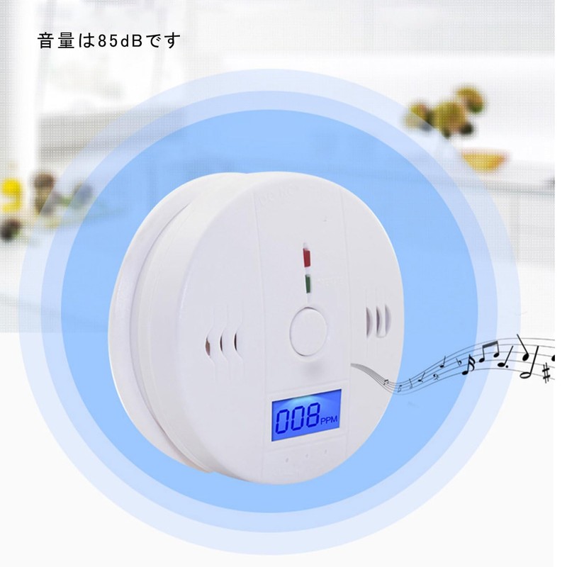 BOJNGEWIN【2個セット】 一酸化炭素チェッカー 85dB大音量 デジタル表示 電池付き メッシュ袋付き キャンプ/車中泊/アウトドア