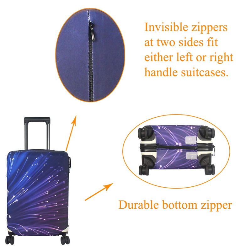 Luckiplus Spandex Suitcase Luggage Suitcase Cover Fits 18"-32" Luggage, fireworks