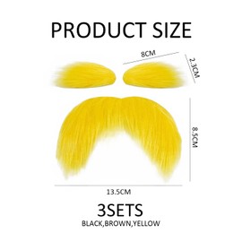 HDGSAFD 3 Sets Simulated Moustache Eyebrows Cosplay Accessories Funny Beards Party Accessories