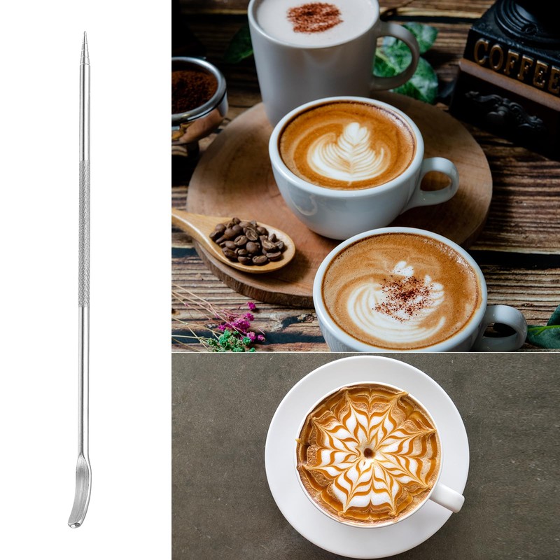 sourcing map Stainless Steel Coffee Latte Art Pen, 6Pcs135mm/5.31" Coffee