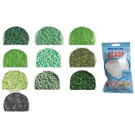 Happy Price Toys Midi Ironing Beads Convulut HPT-47-10 Bags of 1000 Pieces: Green, Light Green, Dark Green, Neon Green, Fluorine Green, Pastel Green, Light Olive, Pastel Mint, Eucalypt, Forest Green