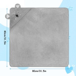 Aolso Hooded Baby Towel,Baby Bath Towels with Hood,80x80cm Soft and Absorbent Hooded Towels for Kids Newborn and Infant, (Grey Koala)