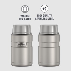 THERMOS Stainless King Vacuum-Insulated Food Jar, 24 Ounce, Matte Steel