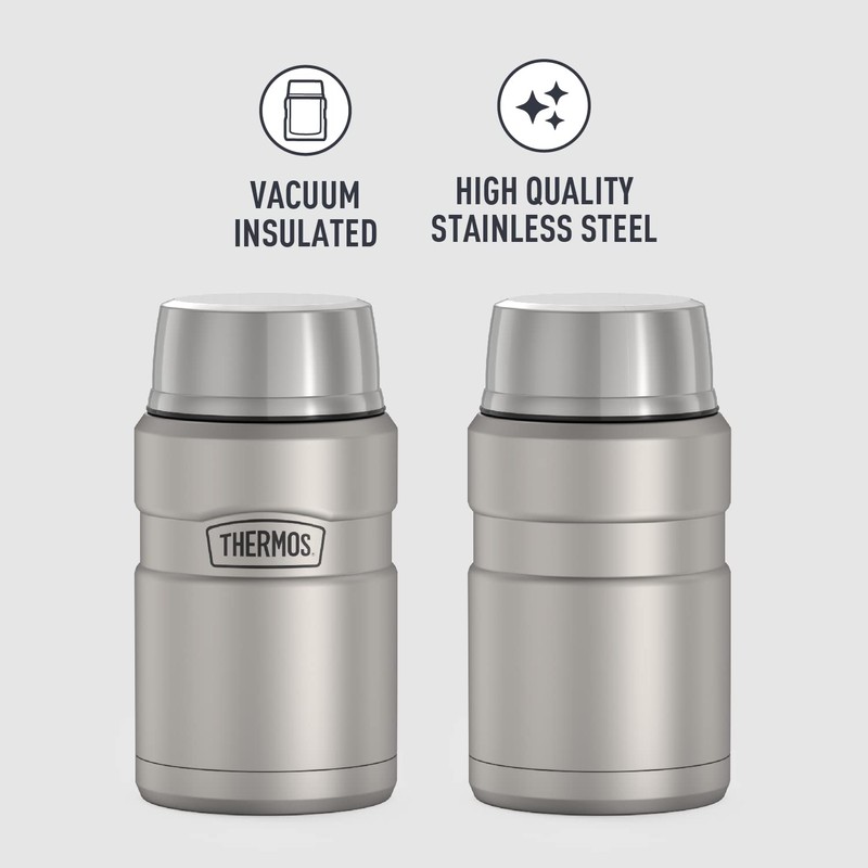 THERMOS Stainless King Vacuum-Insulated Food Jar, 24 Ounce, Matte Steel