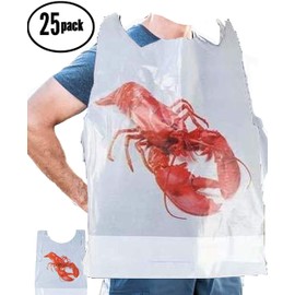 lobster bibs 25 pack crawfish bibs disposable adult Lobster Bibs Disposable Adult (25)