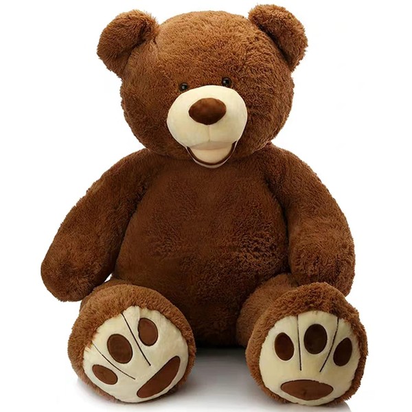 MorisMos Giant Teddy Bear with Big Footprints Big Teddy Bear Plush Stuffed Animals Dark Brown for Boy,Children,Boyfriend 39 Inches