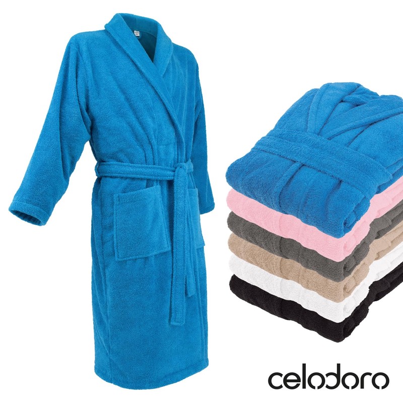 Celodoro Bathrobe for Men and Women, Pure Cotton, beige