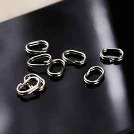 20Pcs Oval Double Jump Rings for Jewelry Making, Key Rings for Keychains, Stainless Steel Crafts Double Split Rings Fishing (M, Silver)