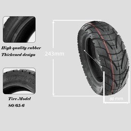 10 Inch E Scooter Tyres 10 x 3.0 Inch Off Road City Road Pneumatic Tyres Replacement Thickened Pneumatic Tyres Indoor and Outdoor Tyres 255 x 80 10 x 3.0 80/65-6