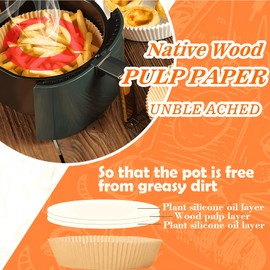 SUBEEN Hot Air Fryer Baking Paper, Pack of 100 Baking Paper for 16 cm Hot Air Fryer, Hot Air Fryer, Baking Paper for 3-5 L Hot Air Fryer (16 x 4.5 cm Round)