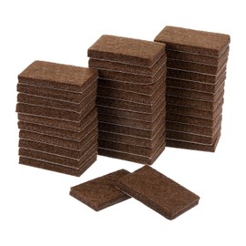 uxcell Furniture Pads, 36Pcs 1.4"x0.9" - Rectangle Self Adhesive Felt Furniture Pads, Hardwood Floor Protectors for Furniture Feet Chairs Legs (Brown)