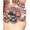 Mavi Bandz Gemstone Gem Crystal Fidget Spinner Silver Necklace Anti