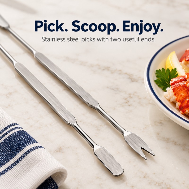 9-Piece Seafood Tools Set – 3 Zinc Alloy Crab Crackers