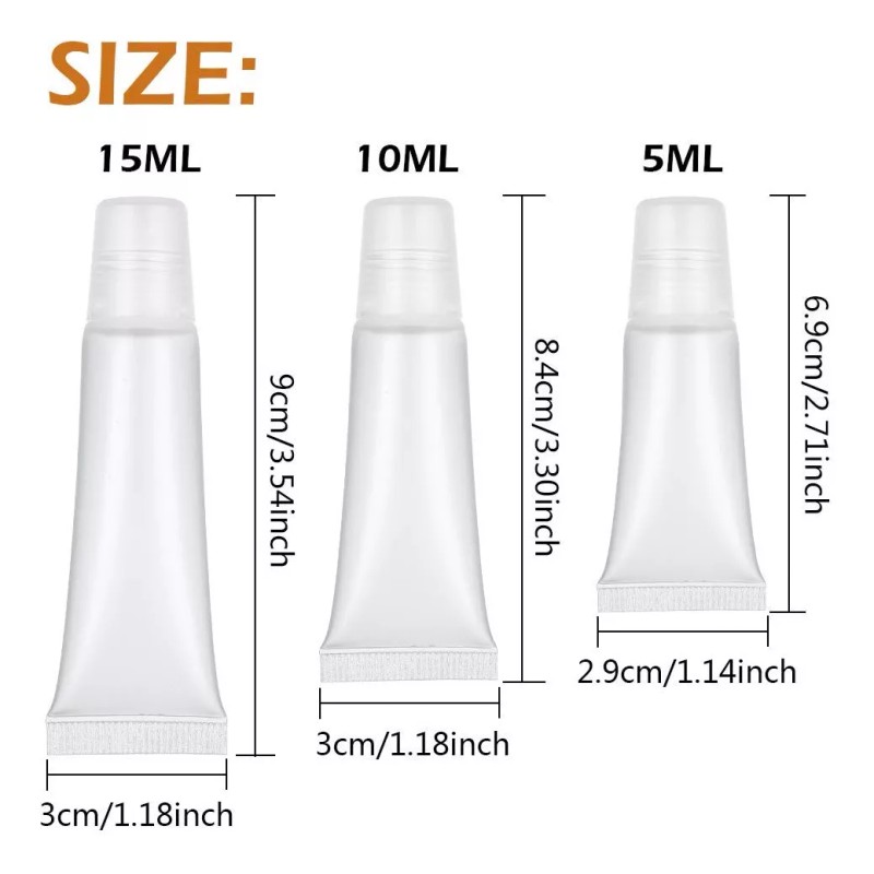 Codreamauto Contenedor Envase Tubos Vacios Lip Gloss 15ml Por 50