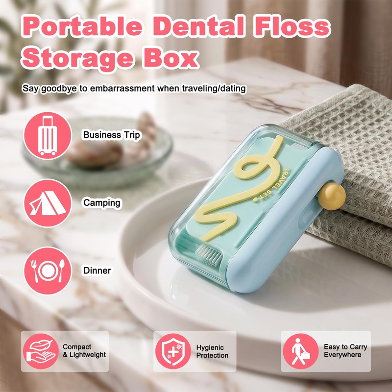2 Pack Automatic Pop-up Floss Dispenser with 100 Pcs Dental