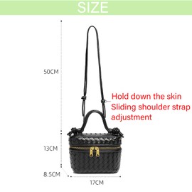 AGDHERSNVX Woven Crossbody Bag for Women Small Top-Handle Pouch Purse Square Box Shoulder Handbag with Adjustable Strap