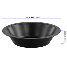 KOHAND 12 PCS 12.6x12.6x3cm Black Individual Round Pie Tins, Carbon Steel Mini Quiche Dishes, Non-Stick Coating Round Mini Tart Tins for Baking