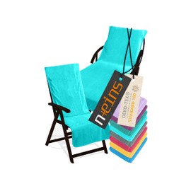 npluseins 1593.2317 Protective Cover for Garden Lounger or Garden Chair Terry Cloth 60 x 130 cm Turquoise