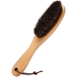 Clothes Brush Garment Brush Lint Remover Brush with Genuine Soft Horsehair and Wooden Handle for Coat Men Suits Shoes Jacket Furniture Car Mat and Pet Hair 1-Pack, Clothes Brush, Clothes Brush for