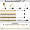 Gold Long Curtain Rods for Windows 72 to 144 Inch,
