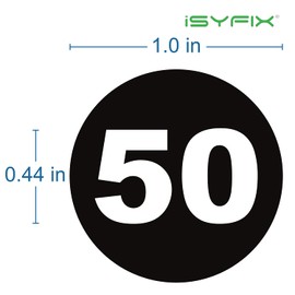 iSYFIX iSYFIX Black Consecutive Number Stickers C 1 to 50, 1-inch, 1 Set C Vinyl Self Adhesive Premium Decal Ideal for Inventory, Storage, Organizing, Boxes, Bins, Toolbox, Lockers & More, Indoor/Outdoor