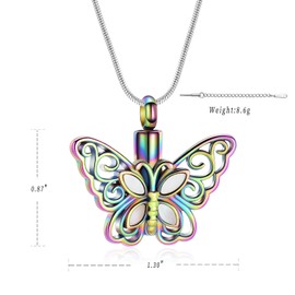 Minicremation Beautiful Butterfly Cremation Jewelry for Ashes Keepsake Pendant Necklace for Women Memorial Urn Jewelry Ash Holder