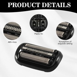Hocklliy Replacement Head Shaver 53B Head Replacement Head Compatible with Braun Wet and Dry Men's Shaver 6020s 6040cs 6072cc 6075cc 6090cc 5018s 5049cs Shaver Accessories for Men Trimmer