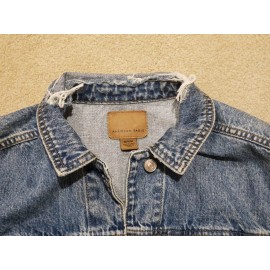 American Eagle Outfitters NEW American Eagle Cropped Distressed Destroyed Denim Jean Jacket MEDIUM