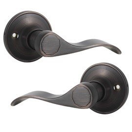 Gobrico Oil Rubbed Bronze Half Dummy Door Handles Levers Right Handed and Left Handed 1Pack