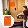 Veemoon Wall Mounted Orange Locked Mailbox, Iron Post Mailbox with