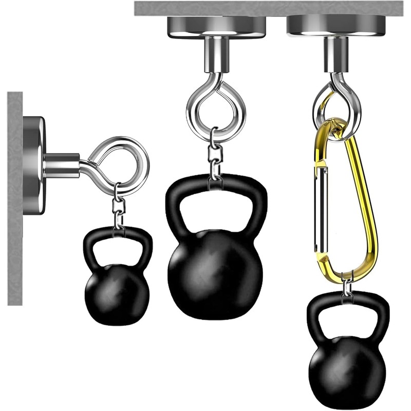 KQWOMA Magnetic Eye Hooks, 12PCS Strong Neodymium Magnet Loop Hooks