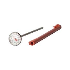 Taylor Instant Read - Termómetro analógico de Cocina para Barbacoa, con Bolsillo Rojo para calibración, Esfera de 1 Pulgada, Acero Inoxidable