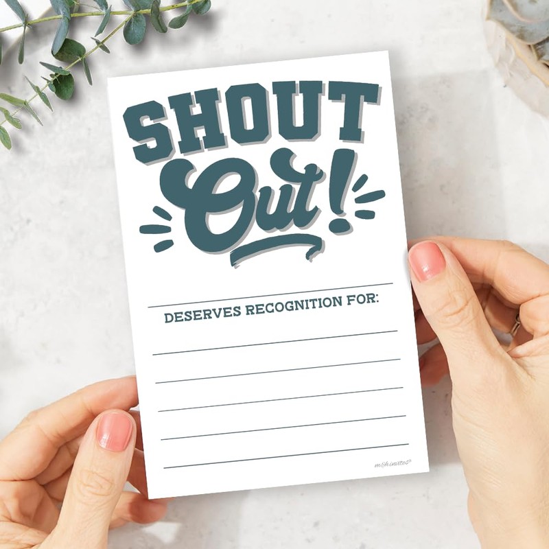 Shout Out Cards For Employees, Office Staff, and Students -