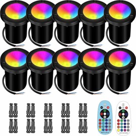 AGDJASA Landscape Lighting - Low Voltage Landscape Lighting 10W RGB Landscape Lights with Color Changing, 12V-24V Waterproof Outdoor In-Ground Lights for Yard Garden (10)