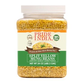 Pride Of India - Indian Split Yellow Mung Lentils - Protein & Fiber Rich Moong Dal, 1.5 Pound Jar