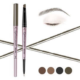Music Flower Eyebrow Pencil, Waterproof, Double-Sided Eyebrow Pencil, Long-Lasting Eye Make-Up, Khaki Brown