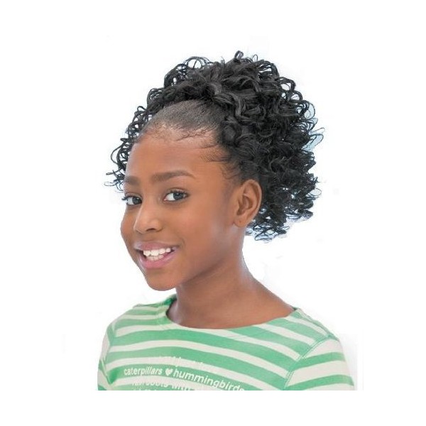 Twirl CURL - Shake N Go FreeTress Drawstring Ponytail for Kids #1B Off Black