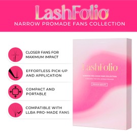 LLBA LashFolio Narrow Wispy Fans | Handmade Volume Eyelashes | Multi Selections From 5D To 10D | C CC D Curl | 0.03~0.07 mm | 8-13mm Length | Long Lasting | Easy Application (7D-0.05 C 8mm-13mm)