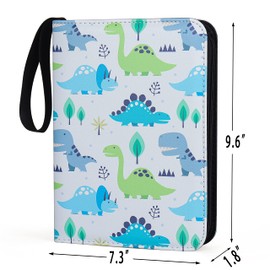 4 Pocket Trading Card Binders for 400 Cards,Cute Dinosaur Pattern