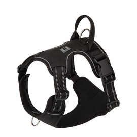 SMALL COMBINATION Reflective Dog Harness with Handle, Adjustable Straps, Padded Mesh, Black (S)