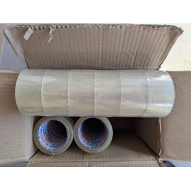 HOUSTON PREMIUM GLASS 2" Heavy Duty Packing Tape, 36 Rolls, Clear, 3" Core, Total 1,980Y, Clear, 2.0 mil, 2 inch x 55 Yards, Refill for Packaging and Shipping (2" Width, not 3" Width)