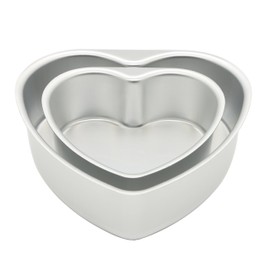LepoHome 2 PACK Heart Shaped Cake Pans, Heart Shape Cake Tin Set, Includes 6 inch and 8 inch Baking Cake Mold with Removable Bottom for Wedding Party Birthdays