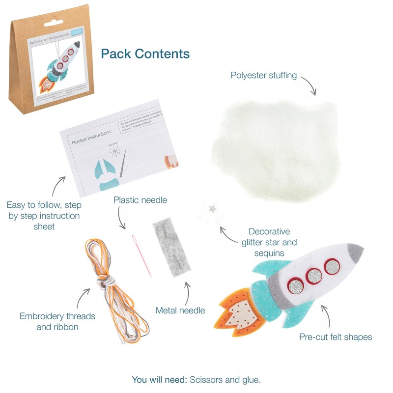 Trimits Felt Decoration Kit, Rocket